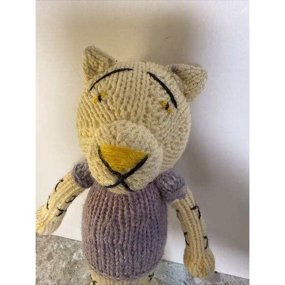 Knitted Cat Africa Impulse Marketing Fair Trade Stuffed‎ Animal 10 Inch Doll - Picture 4 of 8